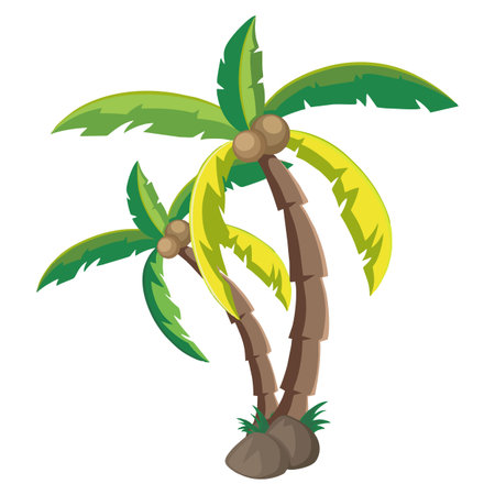 Palm tree icon. Cartoon illustration of palm tree vector icon for webのイラスト素材