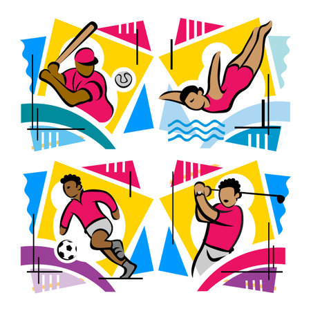 Soccer player icons set. Vector illustration of soccer player icons.のイラスト素材