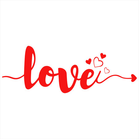 Love lettering. Valentines day greeting card. Vector illustration.のイラスト素材