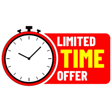 Limited time offer sign on white background. Vector illustration for your designのイラスト素材
