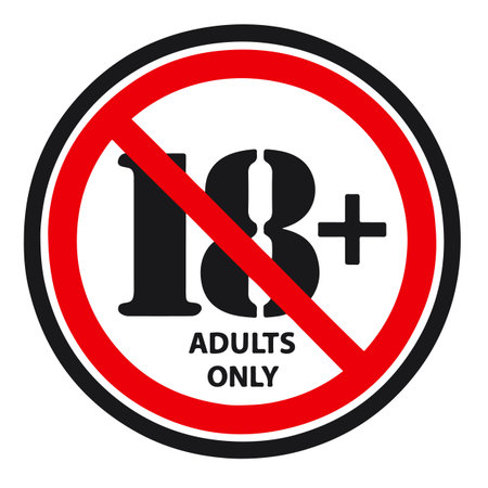 No Adults Only Sign Isolate On White Background,Vector Illustration EPS.10のイラスト素材