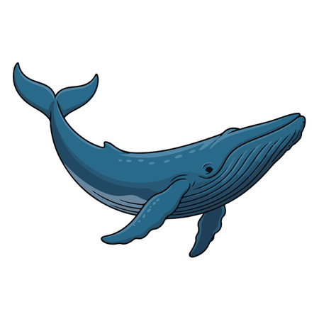 Blue whale icon. Cartoon illustration of blue whale vector icon for webのイラスト素材