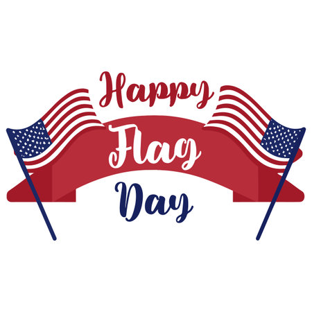 Isolated banner with text and a ribbon for independence day, Vector illustrationのイラスト素材