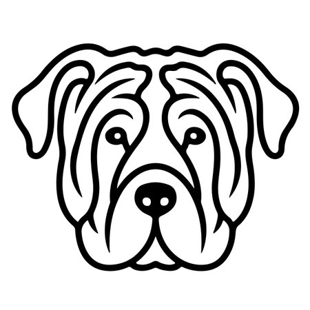 Illustration of a dog head on a white background. Vector illustrationのイラスト素材