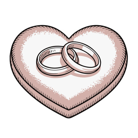 wedding rings in heart icon over white background vector illustration graphic designのイラスト素材