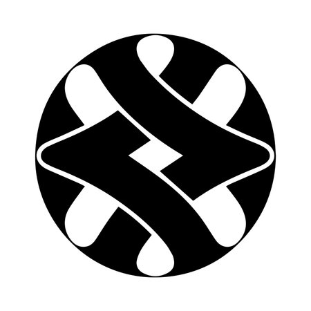 monochrome silhouette of sphere with multiple dots pattern vector illustration designのイラスト素材