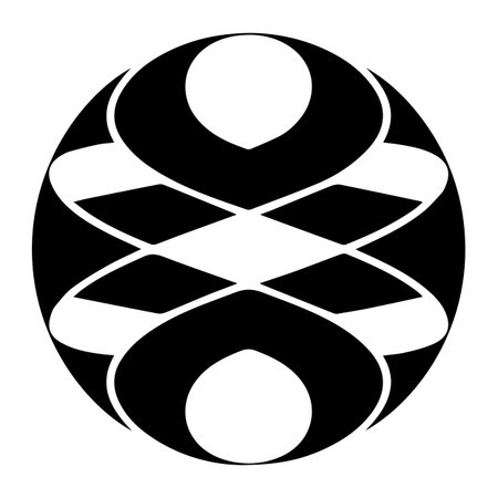 abstract black and white circle on a white background, vector illustrationのイラスト素材