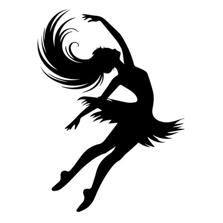 silhouette of ballerina on white background, vector illustrationのイラスト素材
