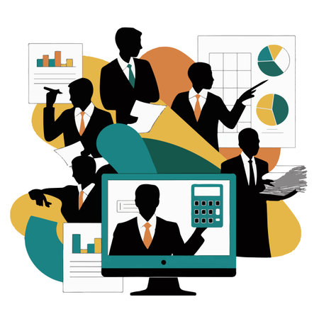 business people working in the office, vector illustration, eps10のイラスト素材