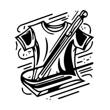 T-shirt with a t-shirt on a stand. Vector illustrationのイラスト素材