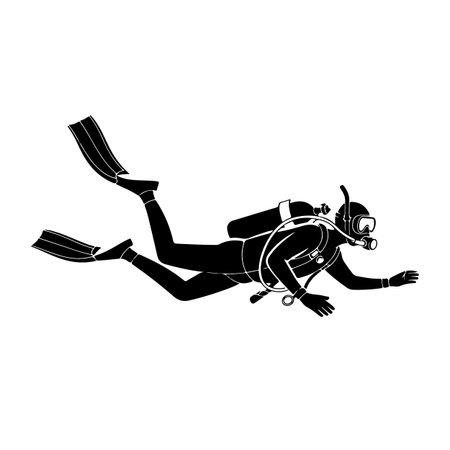 Scuba diver icon. Simple illustration of scuba diver vector icon for webのイラスト素材