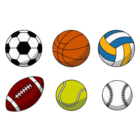 Sport balls icon set. Cartoon illustration of sport balls vector icons for webのイラスト素材