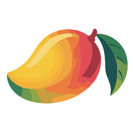 mango fruit icon over white background. colorful design. vector illustrationのイラスト素材
