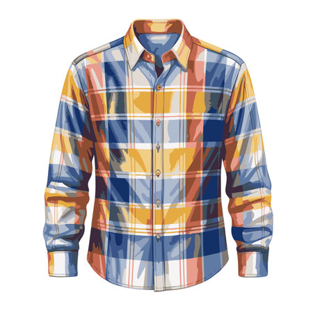 Vector illustration of a shirt in a checkered pattern on a white backgroundのイラスト素材