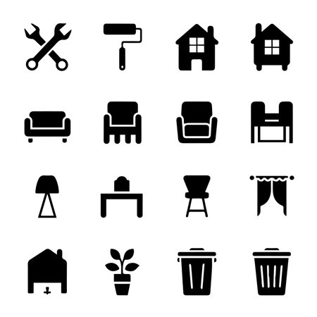 Set of icons on the theme of home improvement. Vector illustration.のイラスト素材