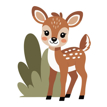 Cute baby deer. Vector illustration of a cute little deer.のイラスト素材