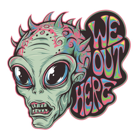Zombie head with phrase made in comic style. Vector illustration.