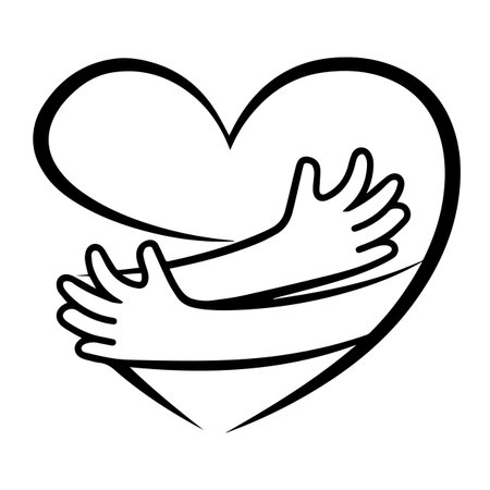 Hands holding heart icon. Simple illustration of hands holding heart vector icon for webのイラスト素材