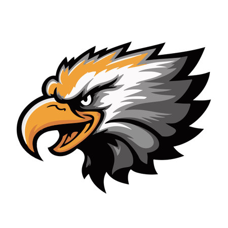 Eagle head mascot isolated on white background. Vector illustration in eps10のイラスト素材
