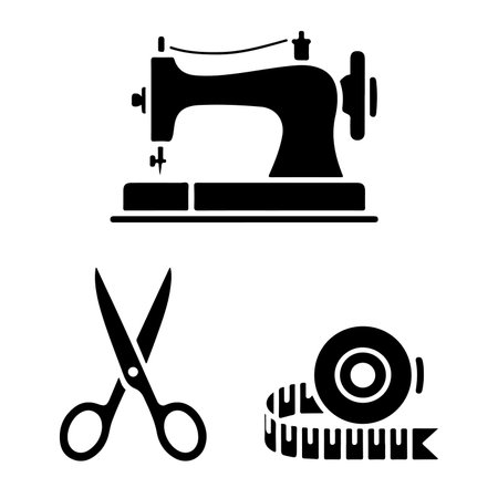 Sewing machine icons set. Simple illustration of 16 sewing machine icons for webのイラスト素材