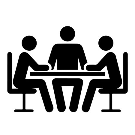 Business meeting icon. Simple illustration of business meeting vector icon for webのイラスト素材