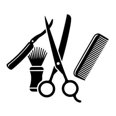 Barber tools icon. Simple illustration of barber tools vector icon for webのイラスト素材