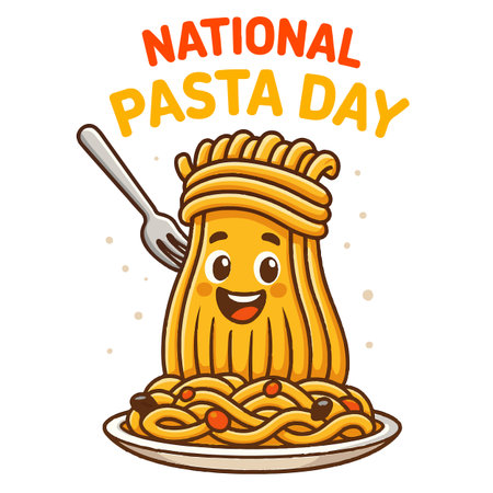 National Pasta Day Vector Illustration. Suitable for greeting card, poster and bannerのイラスト素材