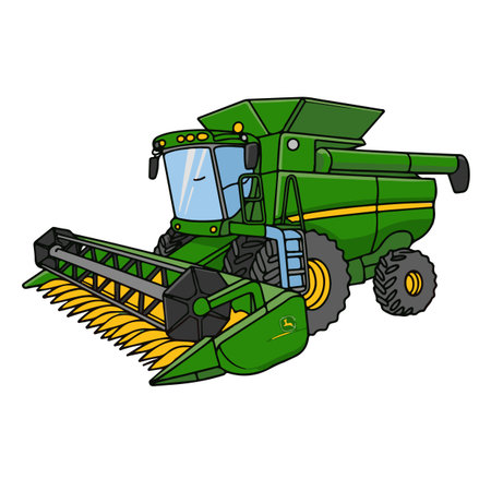 Combine harvester icon. Cartoon illustration of combine harvester vector icon for webのイラスト素材