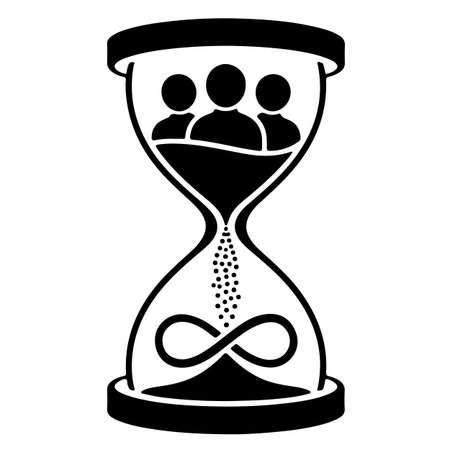 hourglass with people icon over white background. time management concept. vector illustrationのイラスト素材