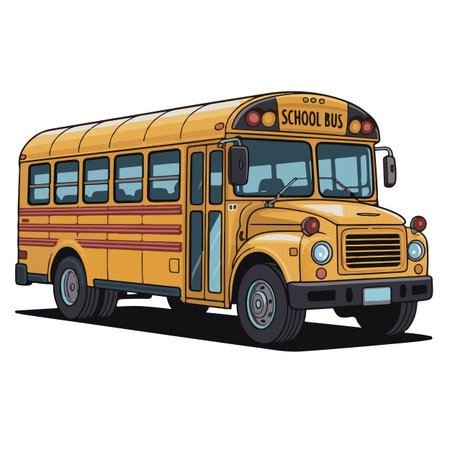 School bus. Vector illustration of a school bus isolated on white background.