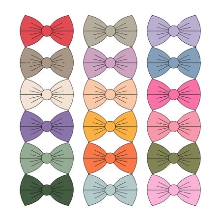 Set of multicolored bows isolated on white background. Vector illustration.のイラスト素材