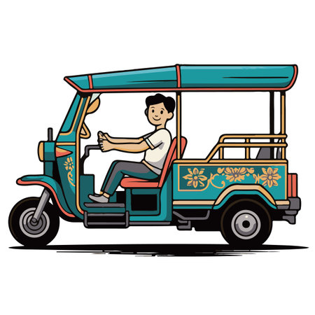 Tuk tuk taxi vector illustration. Tuk tuk icon