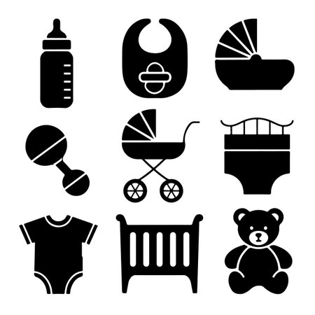 baby related icons set over white background.  vector illustratonのイラスト素材