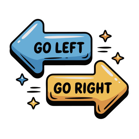 Hand drawn vector illustration of a set of go to the right and go to the right.のイラスト素材