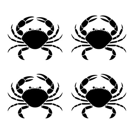 Crab icon set on white background. Vector illustration for your design.のイラスト素材