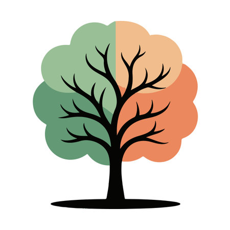 tree icon over white background. colorful design. vector illustratonのイラスト素材