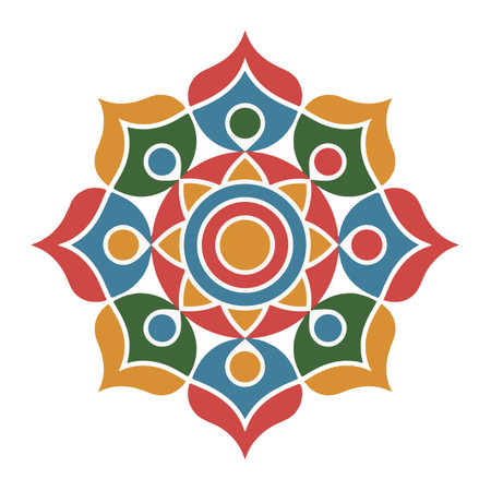 Colorful mandala on a white background. Ethnic decorative element.のイラスト素材