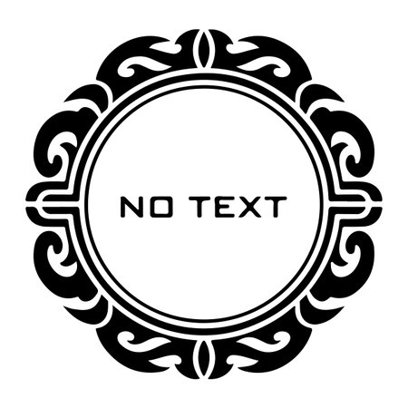 Vintage border frame deco vector label simple line art empty templateのイラスト素材