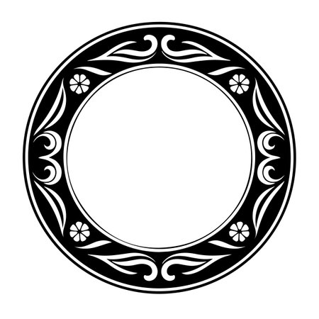 Oval decorative frame. Vector element for design in Eastern style.のイラスト素材