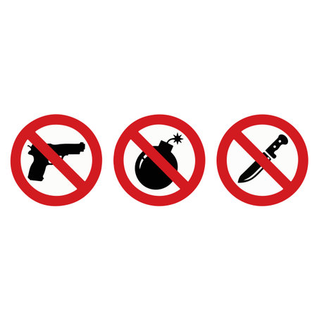 No guns sign icon on white background. Flat style. Vector illustration.のイラスト素材
