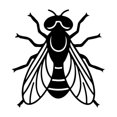 Black silhouette of a bee on a white background. Vector illustration.のイラスト素材