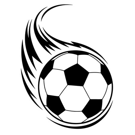 Soccer ball in the wind on a white background. Vector illustrationのイラスト素材