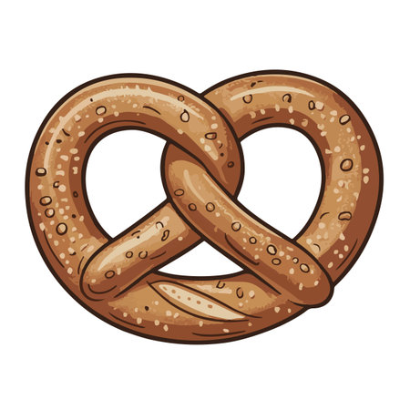 Pretzel icon. Cartoon illustration of pretzel icon for web designのイラスト素材