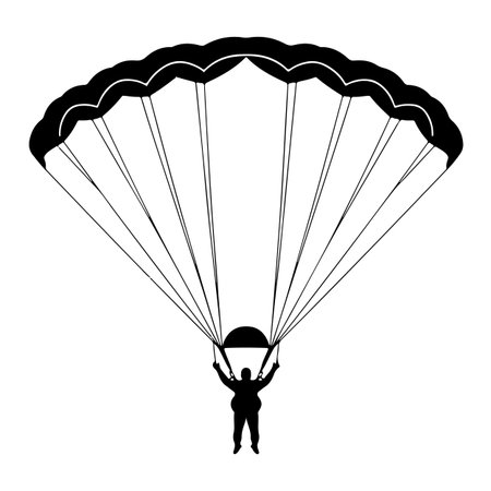 Parachutist icon. Extreme sport hobby and extreme theme. Isolated design. Vector illustrationのイラスト素材