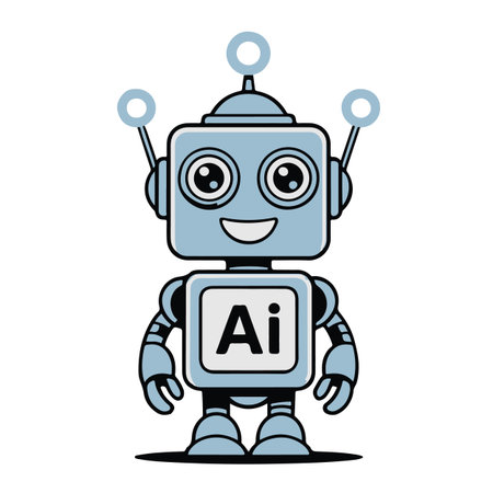 Robot cartoon icon. Artificial intelligence machine learning and machine learning theme. Isolated design. Vector illustrationのイラスト素材