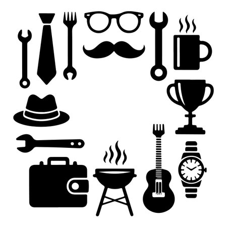 bundle of hipster related icons over white background. vector illustrationのイラスト素材