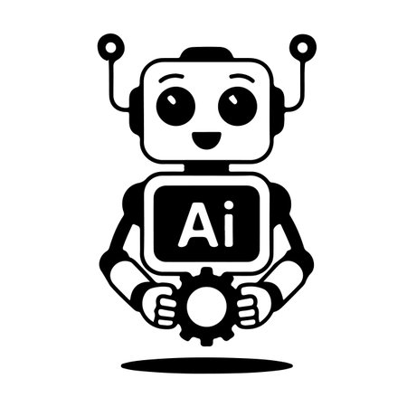 Cute little robot holding an alphabets. Vector illustration.のイラスト素材
