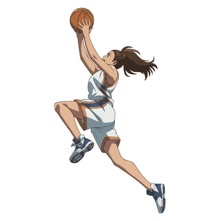 Basketball player. Vector illustration of a basketball player in action.のイラスト素材