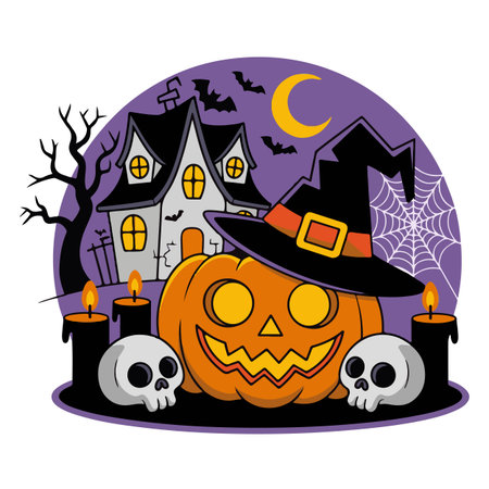 Halloween design over white background, vector illustration. Vector illustration.のイラスト素材