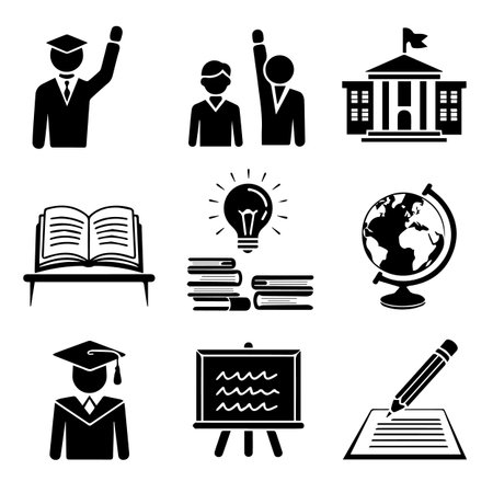 Education icons set. Simple set of education vector icons for web design on white backgroundのイラスト素材